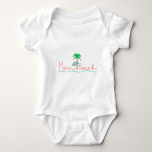Miami with Palm and Umbrella Baby Bodysuit