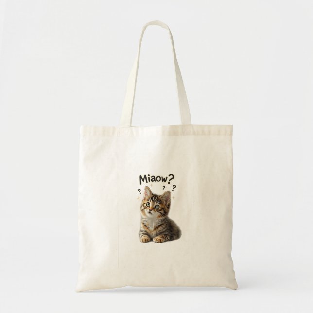 Miaow? | Funny Cat Tote Bag for Cat Lovers (Front)
