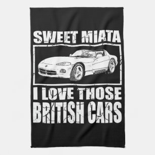 Miata Viper british car joke Kitchen Towel