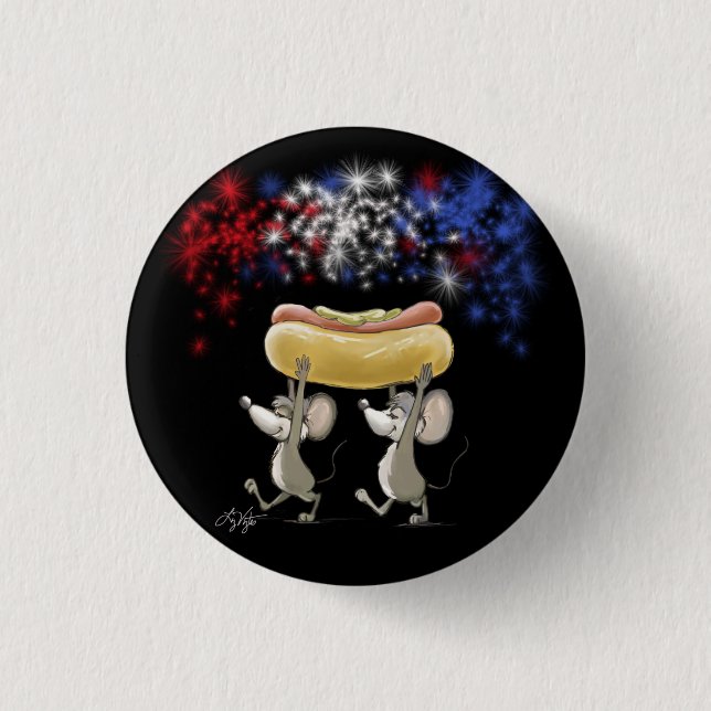 Mic And Mac's 4th Of July Night Picnic Button (Front)