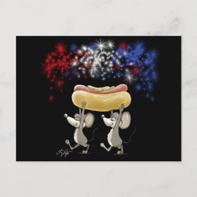 Mic And Mac's 4th Of July Night Picnic Postcard (Front)