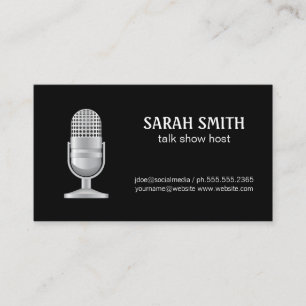 Mic Blogger Podcast Host Business Card