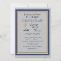 Mic Drop Blue Green Retirement Party Invite