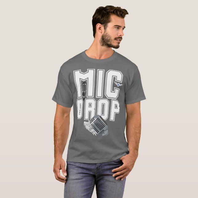 Mic Drop Music Typography T-Shirt (Front Full)