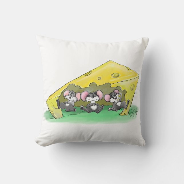 Mic, Mac and Moe's Feast Of Thanksgiving Art Throw Pillow (Front)