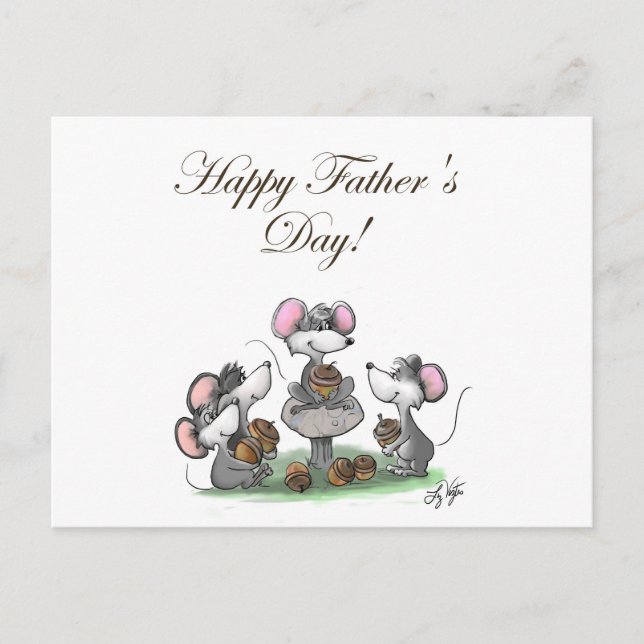 Mic, Mac and Moe's Happy Father's Day Holiday Postcard (Front)