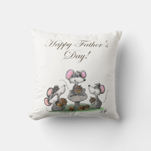 Mic, Mac and Moe's Happy Father's Day Throw Pillow