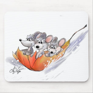 Mic, Mac And Moe's Winter Holiday Mousepad
