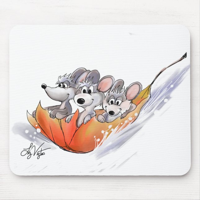 Mic, Mac And Moe's Winter Holiday Mousepad (Front)
