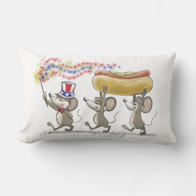 Mic, Mac & Moe's Happy 4 juillet Lumbar Coussin (Recto)