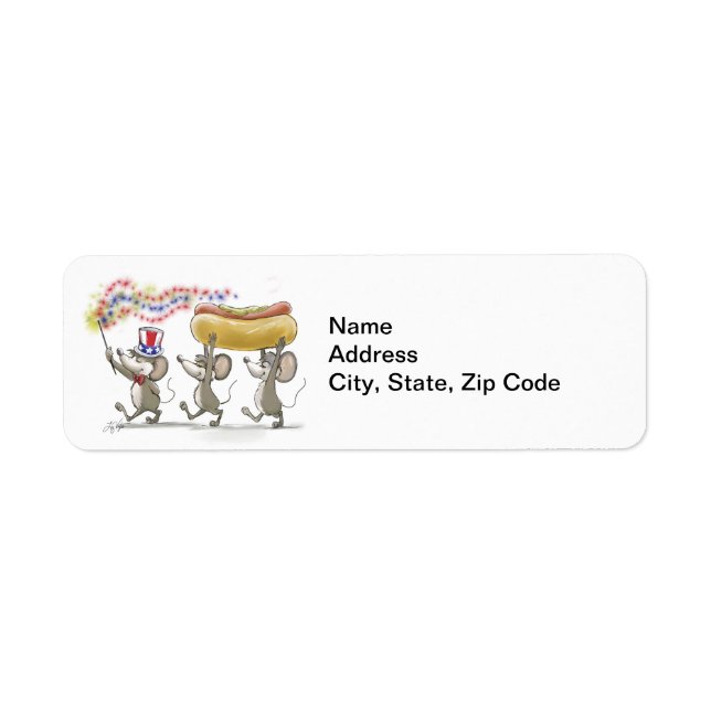 Mic, Mac & Moe's Happy 4th of July Address Labels (Front)