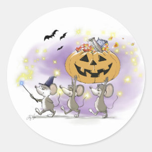 Mic, Mac & Moe's Happy Halloween Classic Round Sticker