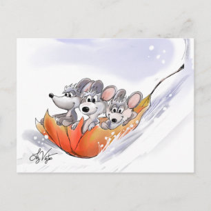 Mic, Mac & Moe's Winter Holiday Postcard