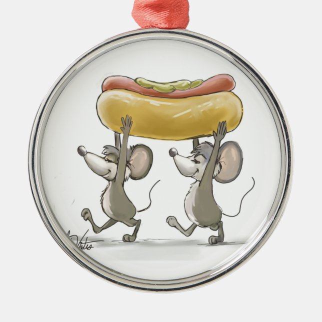 Mic & Mac's Picnic Premium Round Ornament (Front)