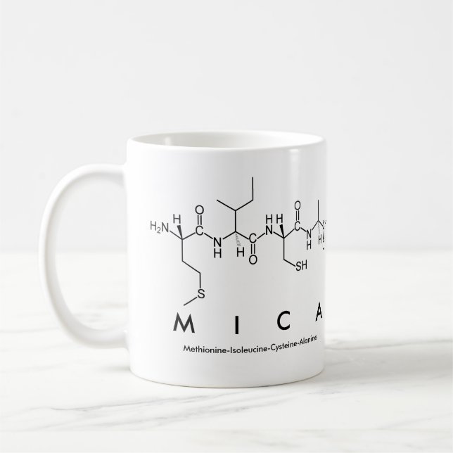 Mica peptide name mug (Left)