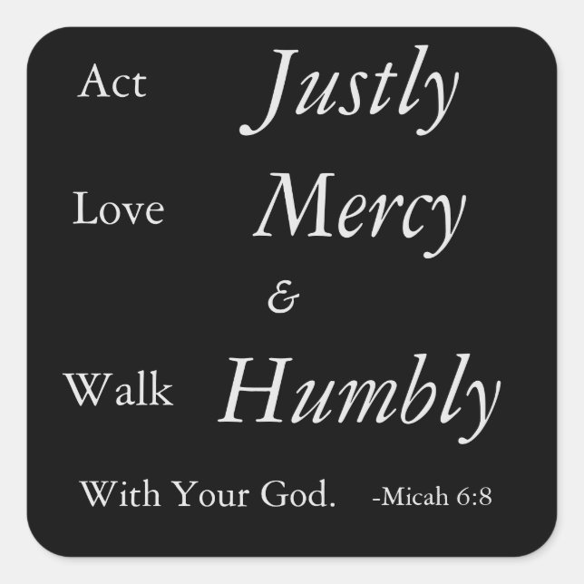Micah 6:8 Bible Verse Sticker (Front)