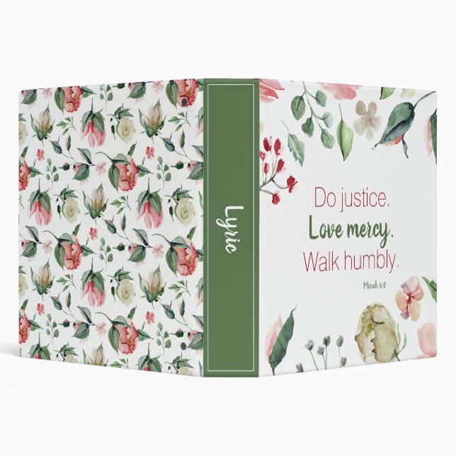 Micah 6:8 Floral Watercolor Binder (Background)