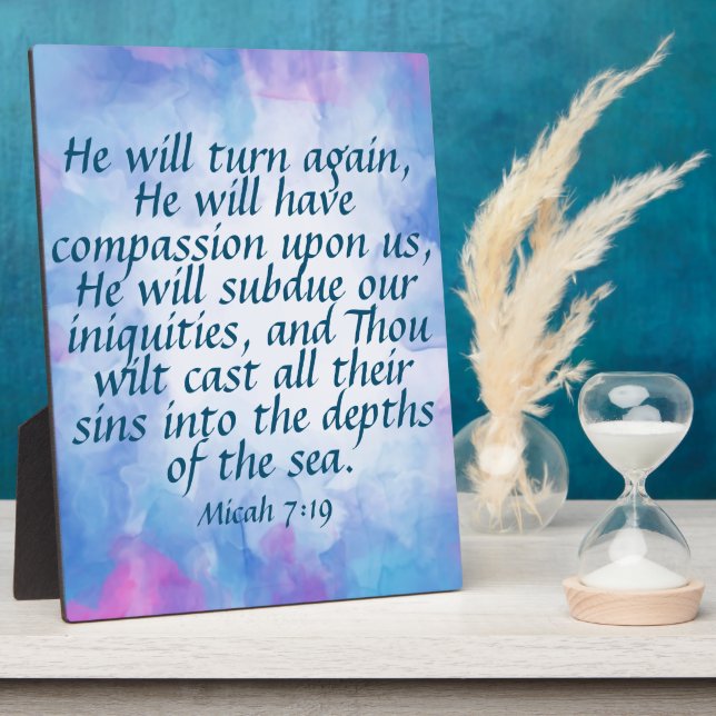Micah 7:19   plaque (Side)