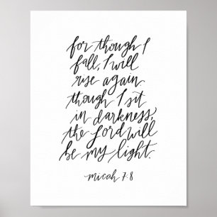 Micah 7:8 Handlettered Bible Verse Print
