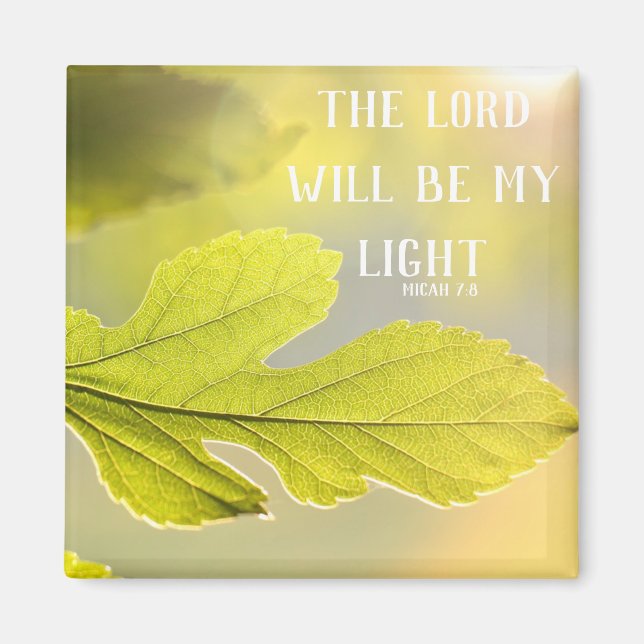 Micah 7:8 Magnet feuille soleil (Devant)