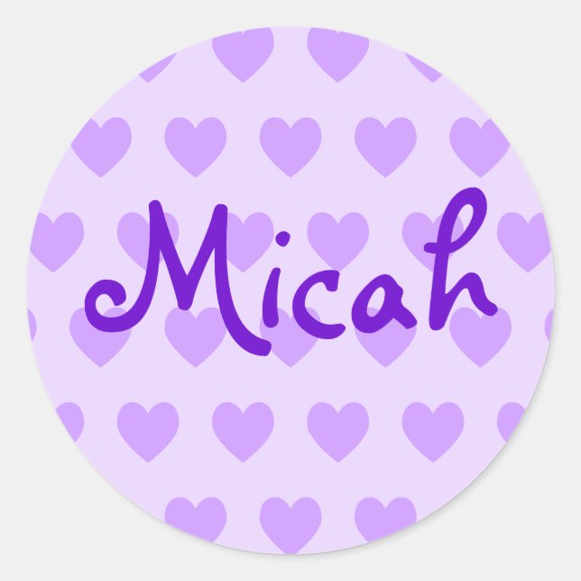 Micah in Purple Classic Round Sticker (Front)