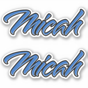 Micah Nom bleu Autocollant Autocollant Set autocol