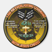 Micah Seal Large, 3 Inch Round Magnet