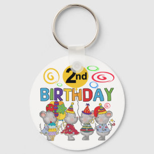 Mice 2nd Birthday T-shirts and Gifts Keychain