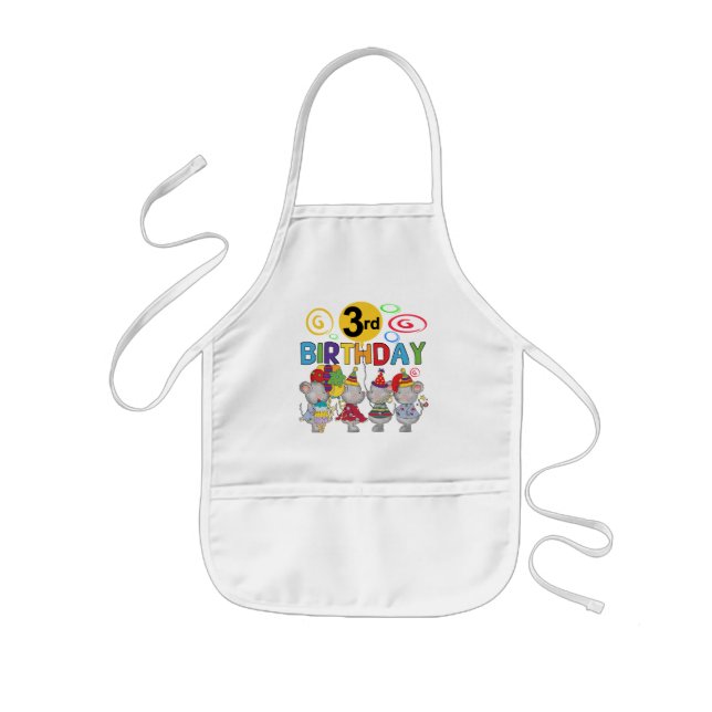 Mice 3rd Birthday T-shirts and Gifts Kids Apron (Front)