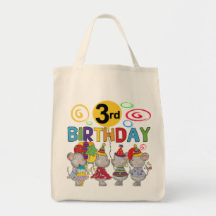 Mice 3rd Birthday T-shirts and Gifts Tote Bag