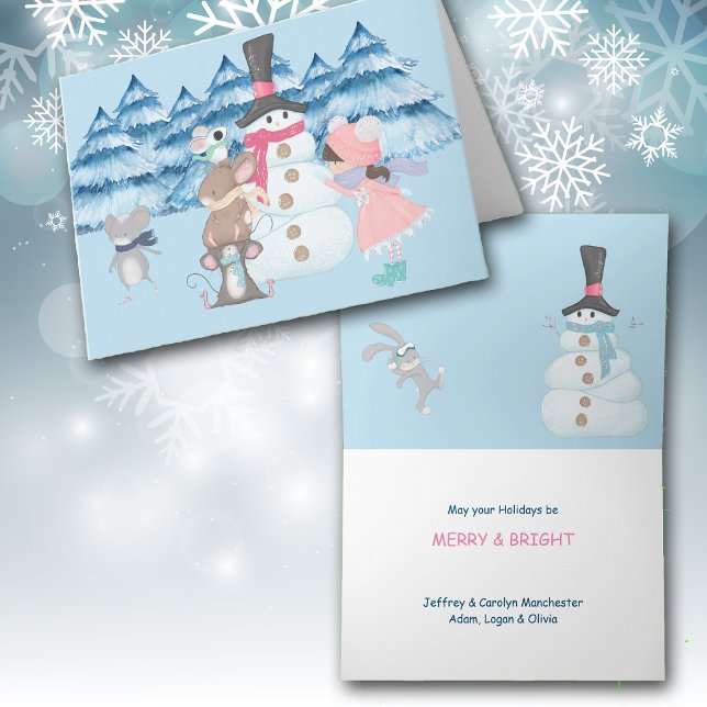 Mice Aide à construire Snowman jolie carte de Noël (A card that is fun
for kids of all ages!)