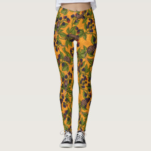 Mice and blackberries on yellow leggings