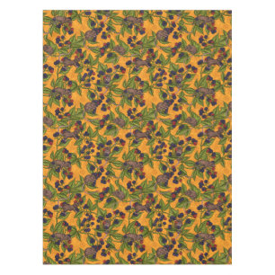 Mice and blackberries on yellow tablecloth