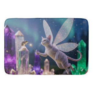 Mice and Cat Fairy Crystal Garden Bath Mat