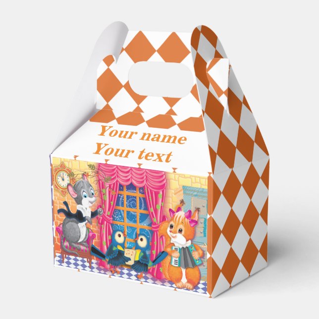 Mice and squirrels play a concert favor box (Front Side)