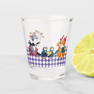 Mice and squirrels play a concert shot glass