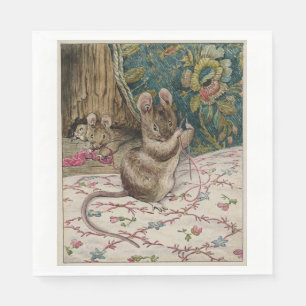 Mice at Work Threading the Needle (Beatrix Potter) Napkin