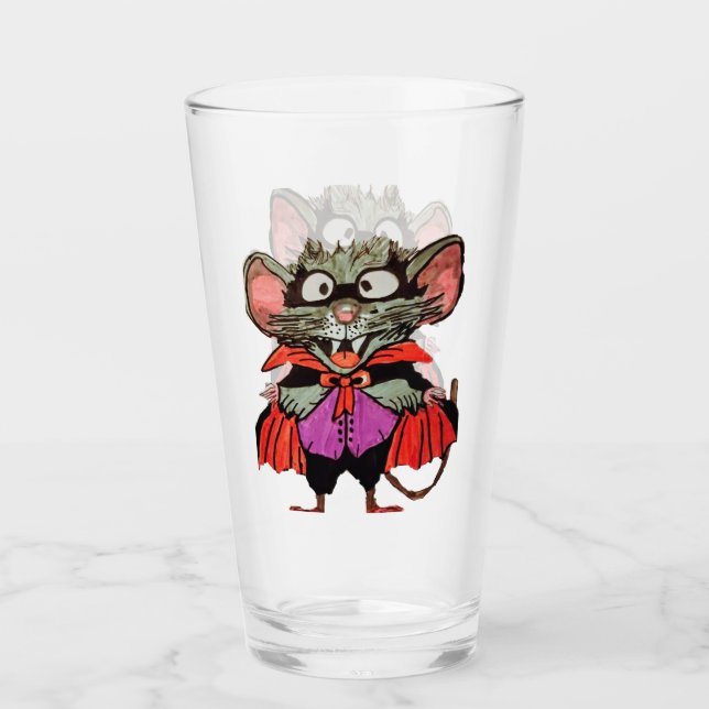 MICE GO BATTY FOR HALLOWEEN  GLASS (Front)