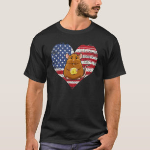 Mice Heart American Flag 4th Of July Usa Flag T-Shirt