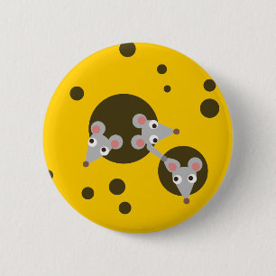 Mice in cheese 2 inch round button