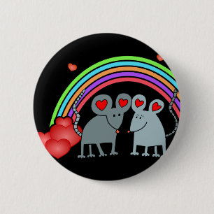 Mice in Love Valentines 2 Inch Round Button