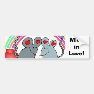 Mice in Love Valentines Bumper Sticker