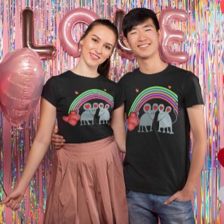 Mice in Love Valentines Dark Unisex T-Shirt