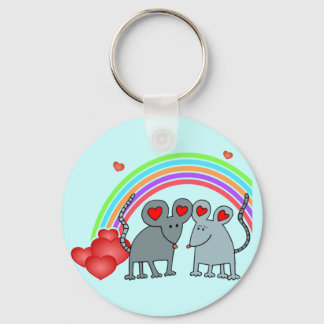 Mice in Love Valentines Keychain