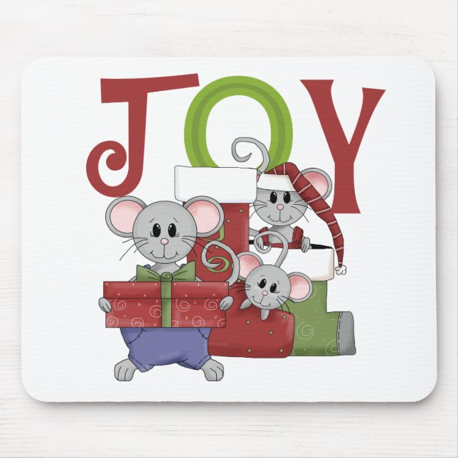 Mice JOY Christmas T-shirts and Gifts Mouse Pad (Front)