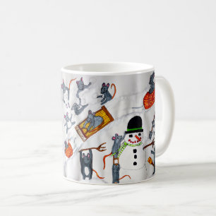 MICE PLAYING IN THE SNOW COFFEE MUG