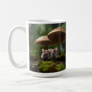 Mice Under Mushroom Sheltering From Rain, Coffee Mug