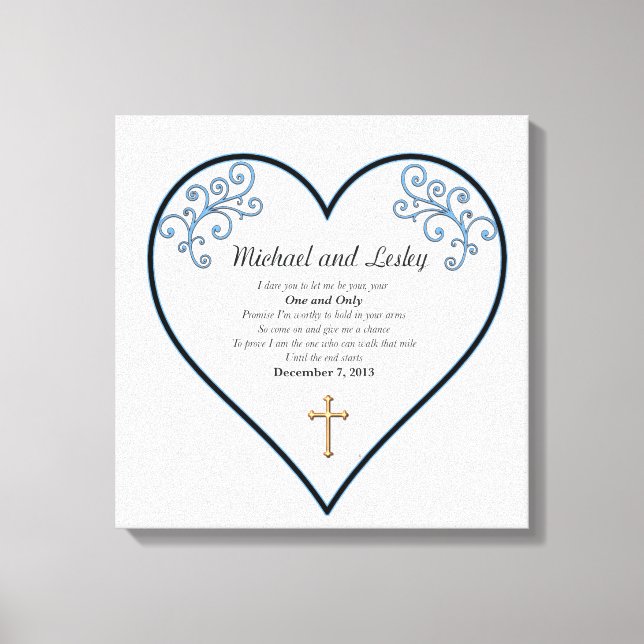 Michael and Lesley Wedding Gift Canvas Print (Front)