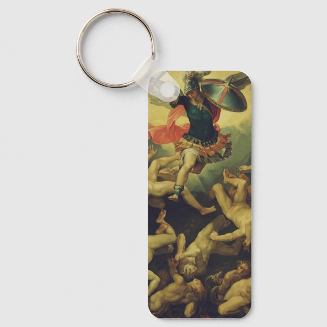Michael and the fallen angels by Giuseppe Cesari Keychain (Front)