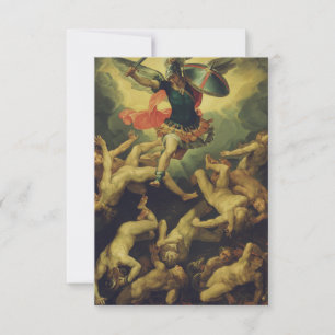 Michael and the fallen angels by Giuseppe Cesari Thank You Card
